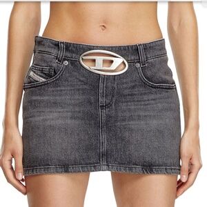 Diesel De-Ron-S2 Cut-Out Denim Skirt NWT